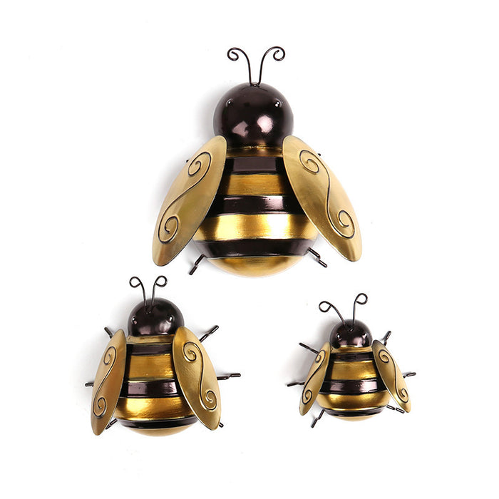 Idyllische Bienen-Wanddekoration aus Eisen