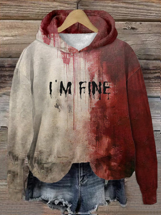 I AM FINE Art Graffiti Roter Hoodie