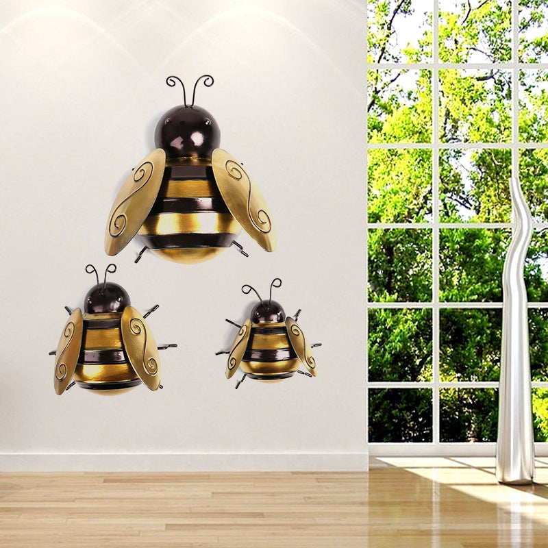 Idyllische Bienen-Wanddekoration aus Eisen