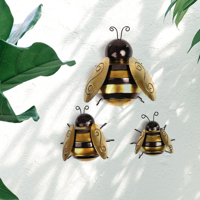 Idyllische Bienen-Wanddekoration aus Eisen